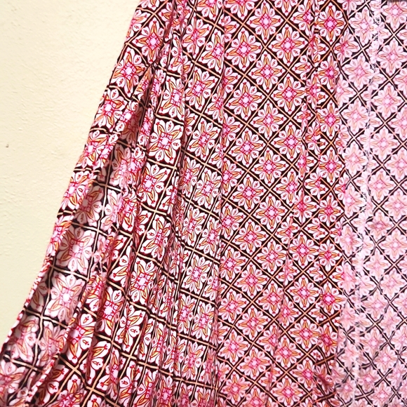 Victoria's Secret Open Front Kimono Robe Boho Beach Cover-up Geometric Print M/L - Picture 10 of 11